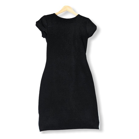 Black/White Ruched Side Mini Dress - Picture 4 of 7